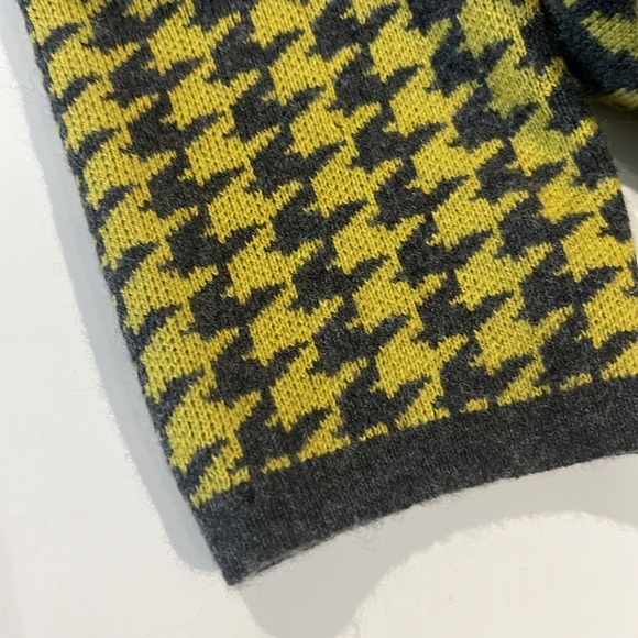 Nordstrom Yellow and Grey Houndstooth Cashmere Cardigan - Picture 6 of 9